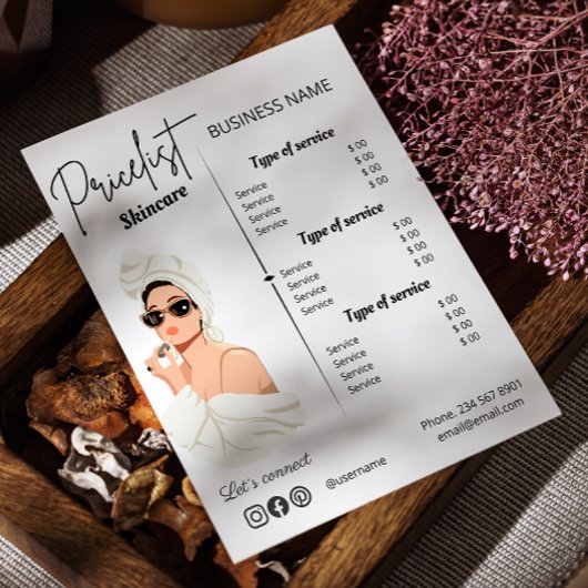 Menü "Business Service" der Preisliste