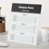 Menü "Business Service" Schwarz und Weiß Sockelschild (In Situ)