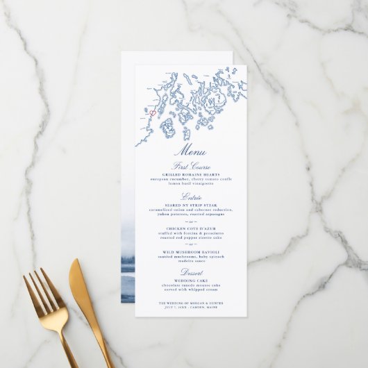 Menü - Camden Maine Penobscot Bay Karte (Vorderseite/Rückseite Beispiel)