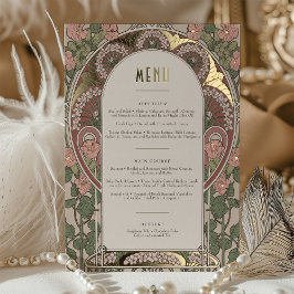 Menu Card Art Nouveau Wedding Gold Akzente Folieneinladung