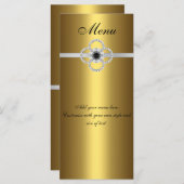 Menü Card Gold Black Silver Diamond Jewel Menükarte (Vorne/Hinten)