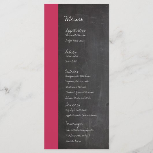 Menü "Chalkboard Pink Wedding" Menükarte (Vorderseite)