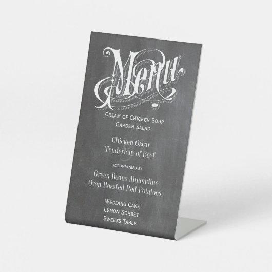 Menü "Chalkboard Style Retro Typografy" Sockelschild (Vorderseite)