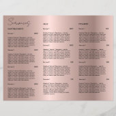 Menü "Chic Brush Stroke Salon Price List Services (Rückseite)