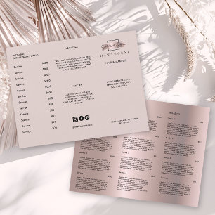 Menü "Chic Brush Stroke Salon Price List Services
