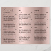 Menü "Chic Brush Stroke Salon Price List Services (Rückseite)
