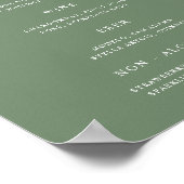 Menü "Classic Sage Green Wedding Bar" Poster (Ecke)