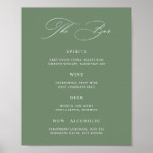 Menü "Classic Sage Green Wedding Bar" Poster (Vorne)