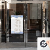 Menü "Cornflower Blue Agate Services" Fensteraufkleber (Büro Tür)