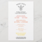 Menü "Custom Apiary Honey" (Vorne)