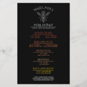 Menü "Custom Apiary Honey" (Vorderseite)