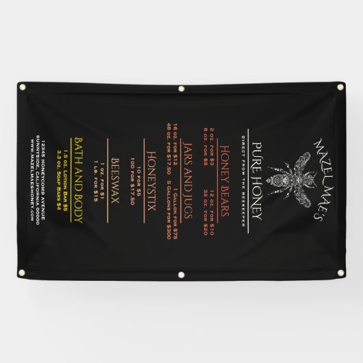 Menü "Custom Apiary Honey" Banner (Horizontal)