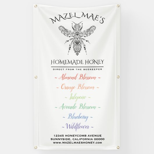 Menü "Custom Apiary Honey Flavours" Banner (Vertikal)