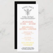 Menü "Custom Apiary Honey" Menükarte (Vorne/Hinten)