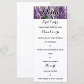 Menü "Custom Lavender Blume Wedding" Menükarte (Vorne/Hinten)