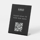 Menü "Custom Rectangle Business Logo & QR Code" Sockelschild (Vorderseite)