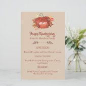 Menü "Custom Watercolor Pumpkin Erntedank Brown" (Stehend Vorderseite)