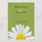 Menü "Custom White Daisy Wedeption Dinner" Menükarte (Rückseite)