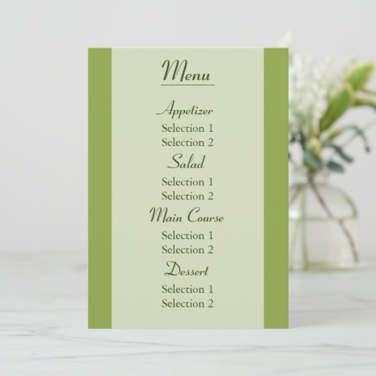 Menü "Custom White Daisy Wedeption Dinner" Menükarte (Stehend Vorderseite)