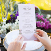 Menú de boda romántico rosa detalles flores