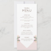 Menú de boda romántico rosa detalles flores (Vorderseite)