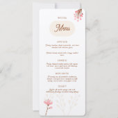 Menú de boda rosa y beige flores silvestres (Vorderseite)