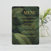 Menü der dunkelgrünen tropischen Blätter Menükarte (Stehend Vorderseite)