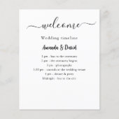 Menü des Hochzeitsprogramms weiß schwarz (Vorderseite)