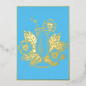 Menü des Party SkyBlue Luxe Gold Cocktail (Vorderseite)