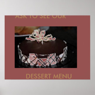 MENÜ DESSERT CAKES ART POSTER