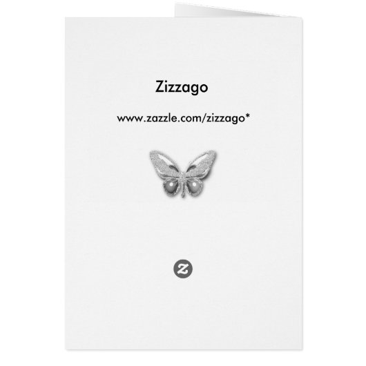 Menü Dinner Card Silver Blue Butterfly (Hinten)