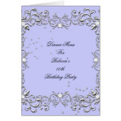 Menü Dinner Card Silver Blue Diamond (Vorne)