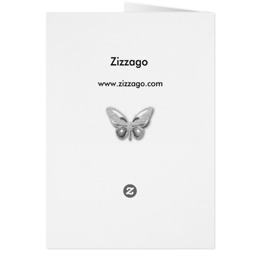 Menü Dinner Card Silver Grau Butterfly Floral (Hinten)