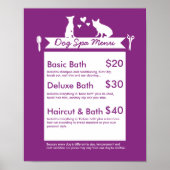 Menü "Dog Grooming Wellness-Center" - Anpassbar Poster (Vorne)