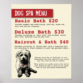 Menü "Dog Grooming Wellness-Center" - Anpassbar Poster