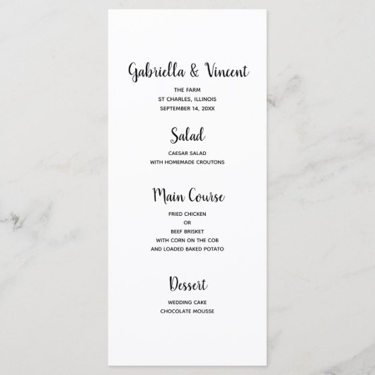 Menü "Doppel-Barenttüren" Menükarte (Rückseite)