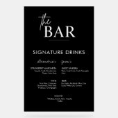 Menü "Drinks" der Black Wedding Signature Bar Acrylschild (Vorderseite)