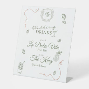 Menü "Drinks" der Kaste Wedding Monogram Sockelschild