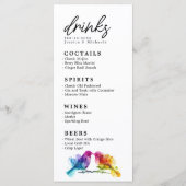 MENU + Drinks Rainbow Lovebirds Collection Menükarte (Rückseite)