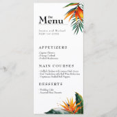 Menü & Drinks Vögel des Paradieses Bliss Menükarte (Vorderseite)