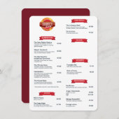 Menü "Drumpf's Diner" Menükarte (Vorne/Hinten)