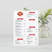 Menü "Drumpf's Diner" Menükarte (Stehend Vorderseite)