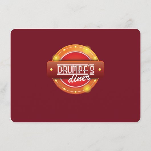Menü "Drumpf's Diner" Menükarte (Rückseite)