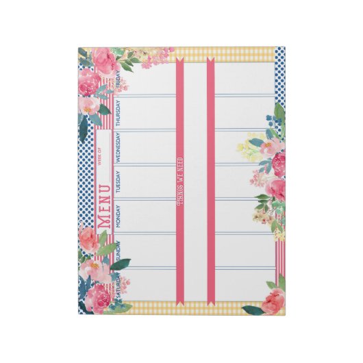 Menü Editor Notizblock (Rotiert)