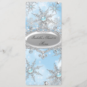 Menü Eisblaue Prinzessin Winter Wonderland Sweet 1 Menükarte