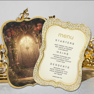 Menü "Enchanted Garden Gate Wedding" Einladung