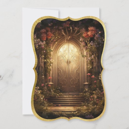 Menü "Enchanted Garden Gate Wedding" Einladung (Rückseite)