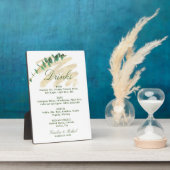 Menü Eukalyptus, Smaragd und Gold Drinks Fotoplatte (Seite)