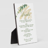Menü Eukalyptus, Smaragd und Gold Drinks Fotoplatte (Seite)
