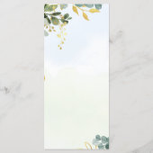 MENU Eukalyptus Verlasse Grünes Gold Elegant Menükarte (Rückseite)